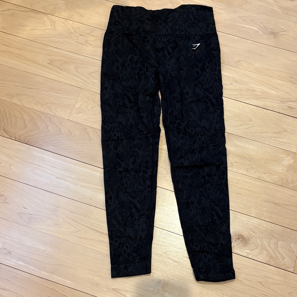 Gymshark Black Textured High-Rise Leggings